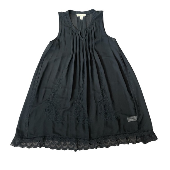 Staring at Stars black sheer lace dress large Boho whimsigoth Gothic festival - Picture 1 of 8